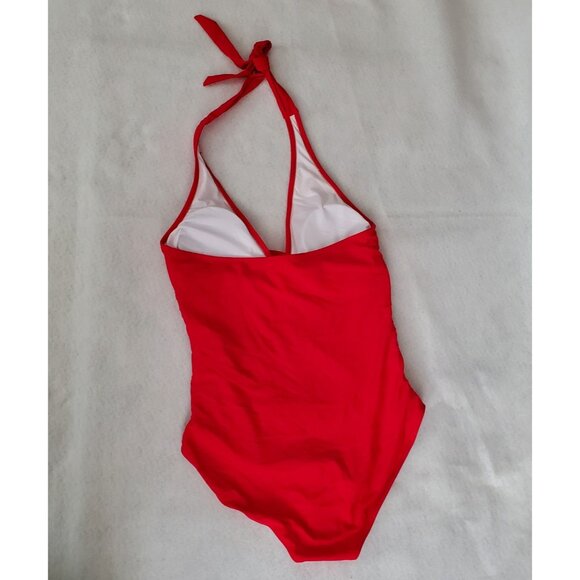 Swimsuit Red Size M Tummy Control Halter Style 1 Piece - Picture 7 of 14
